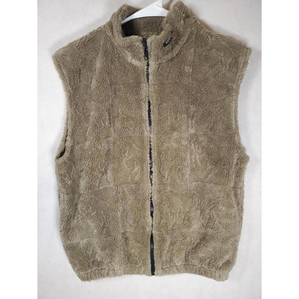 Vintage KERRITS ON COURSE  FULL ZIP FLEECE VEST  M/L, TAN